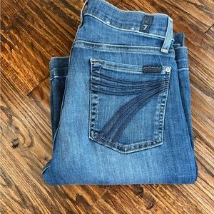 7 For All Mankind Blue Boot Cut Jeans with Classic Indigo Wash size 26